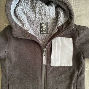Sport Kids Fleece Jacket- Black with Gray accents